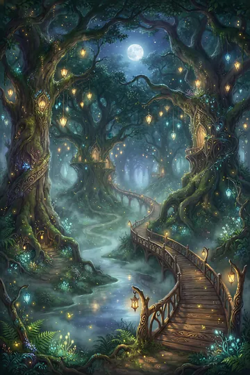 Moonlit Elven Forest